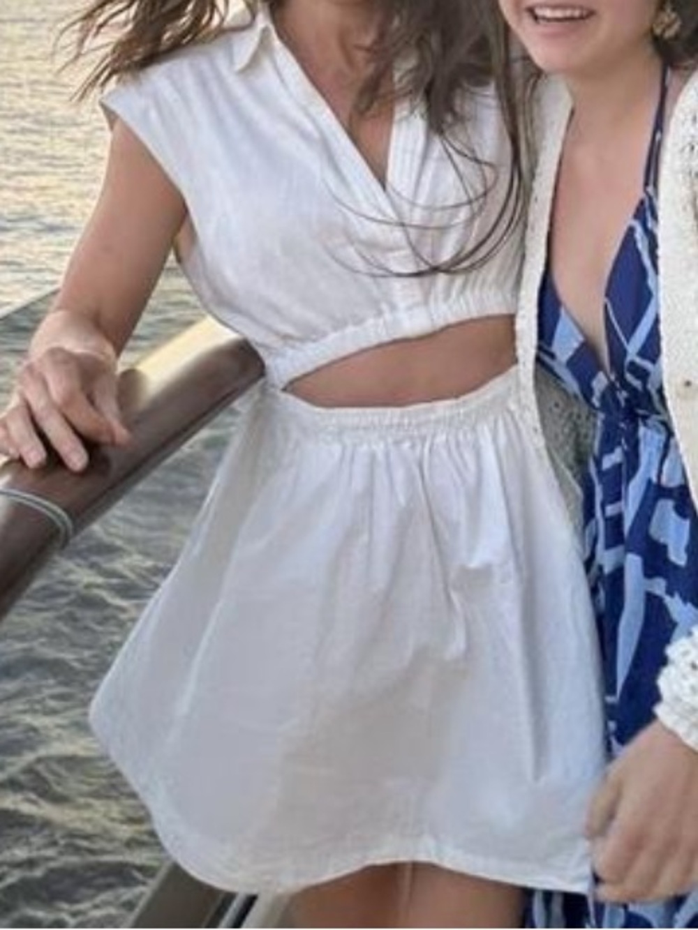 Anthropologie White Mini Dress with Waist Cutout